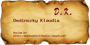 Dedinszky Klaudia névjegykártya